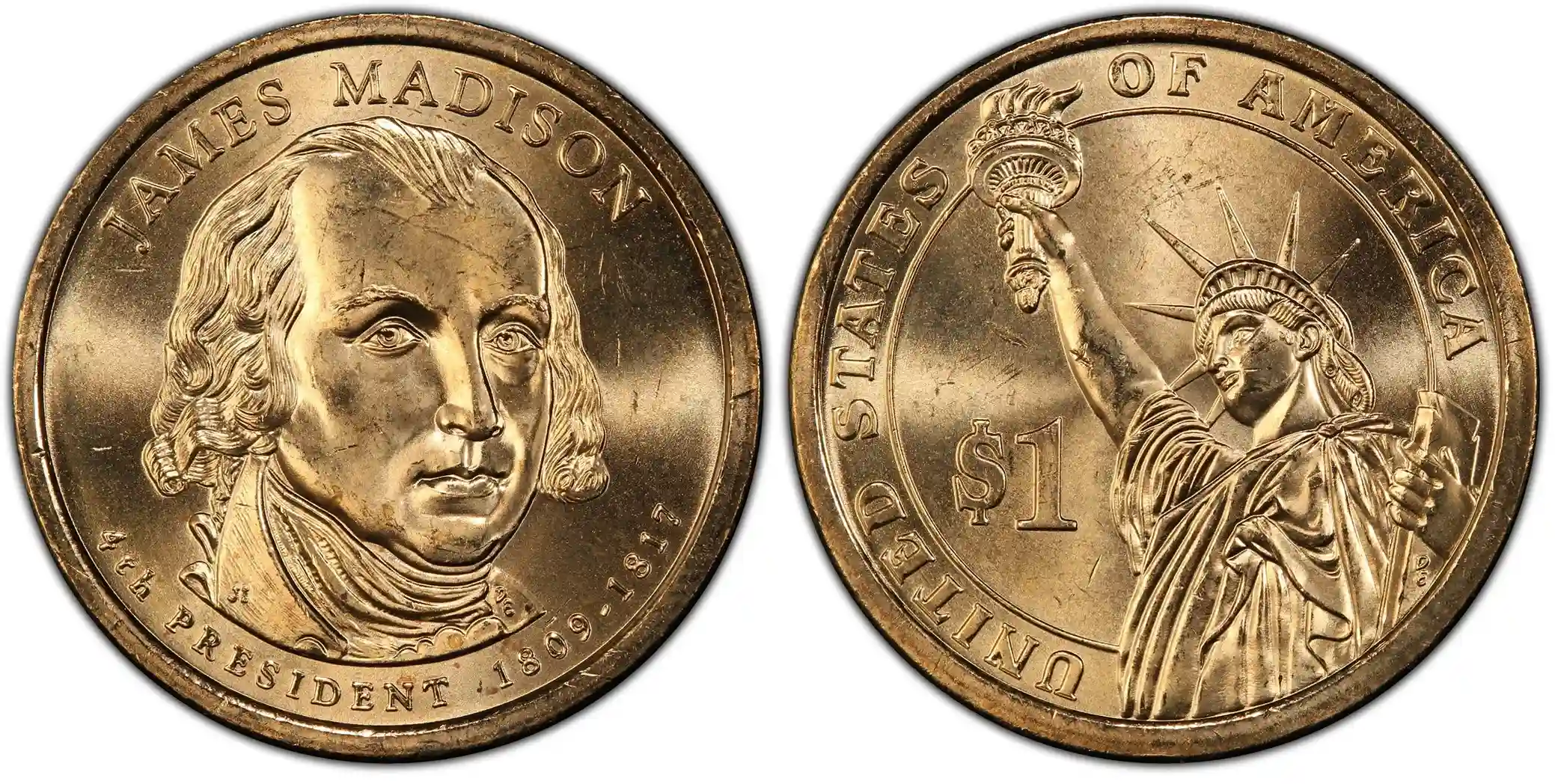 2007-P $1 James Madison Position B